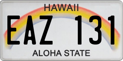 HI license plate EAZ131