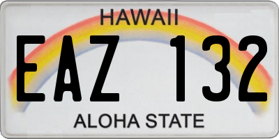 HI license plate EAZ132