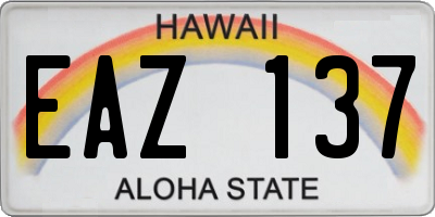 HI license plate EAZ137