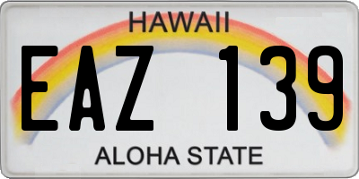 HI license plate EAZ139
