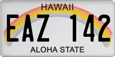 HI license plate EAZ142