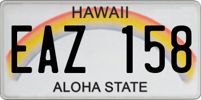 HI license plate EAZ158