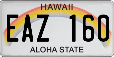 HI license plate EAZ160