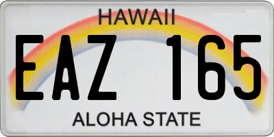 HI license plate EAZ165