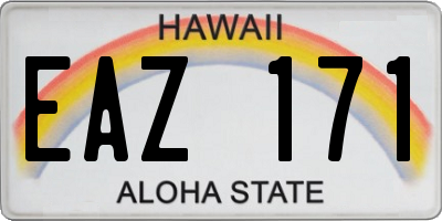 HI license plate EAZ171