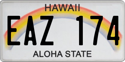 HI license plate EAZ174