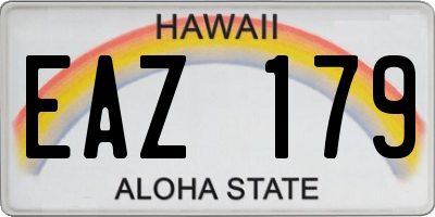 HI license plate EAZ179