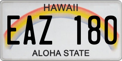 HI license plate EAZ180
