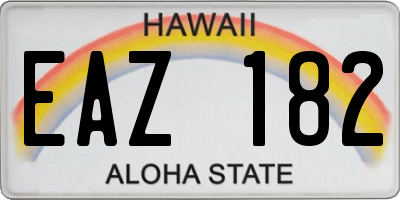 HI license plate EAZ182