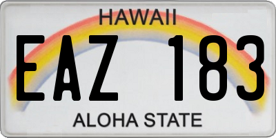 HI license plate EAZ183