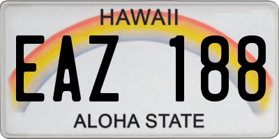 HI license plate EAZ188