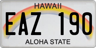 HI license plate EAZ190