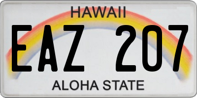 HI license plate EAZ207