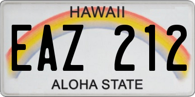 HI license plate EAZ212