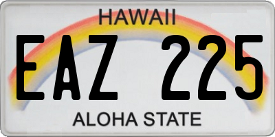HI license plate EAZ225