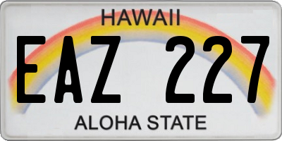 HI license plate EAZ227