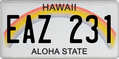 HI license plate EAZ231