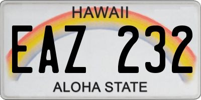 HI license plate EAZ232
