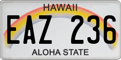 HI license plate EAZ236