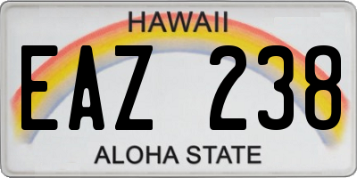 HI license plate EAZ238