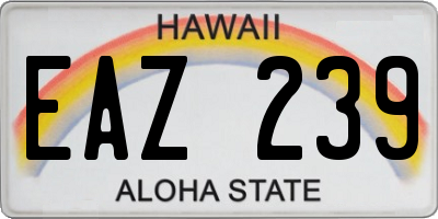 HI license plate EAZ239