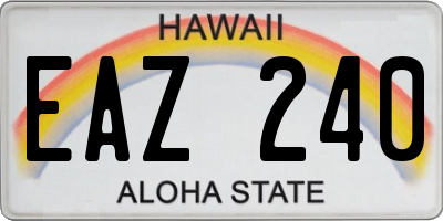 HI license plate EAZ240
