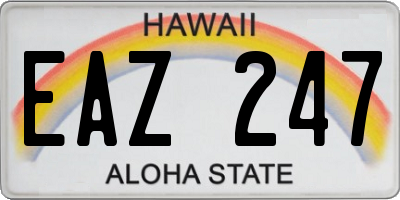 HI license plate EAZ247