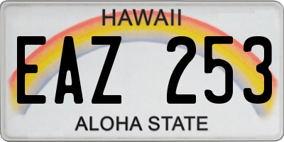 HI license plate EAZ253