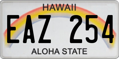 HI license plate EAZ254