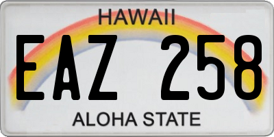HI license plate EAZ258