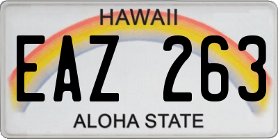 HI license plate EAZ263