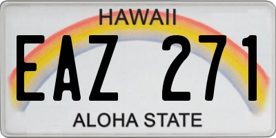 HI license plate EAZ271