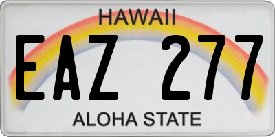 HI license plate EAZ277