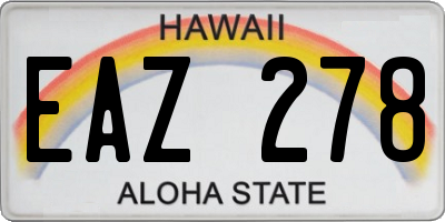 HI license plate EAZ278