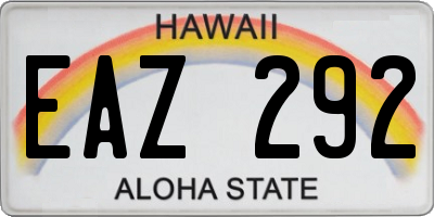 HI license plate EAZ292