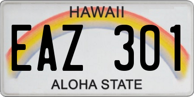 HI license plate EAZ301