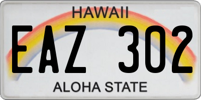 HI license plate EAZ302