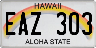 HI license plate EAZ303