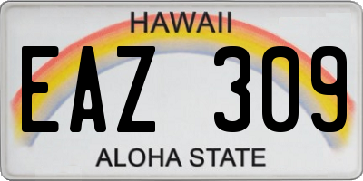 HI license plate EAZ309