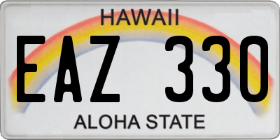 HI license plate EAZ330