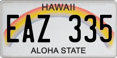 HI license plate EAZ335