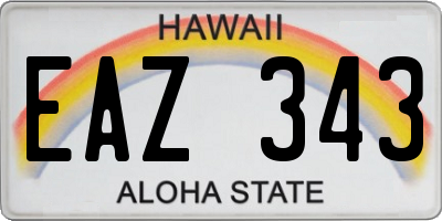 HI license plate EAZ343