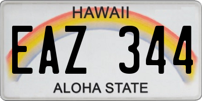 HI license plate EAZ344