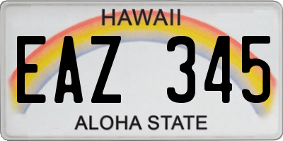 HI license plate EAZ345
