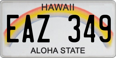 HI license plate EAZ349