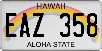 HI license plate EAZ358