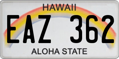HI license plate EAZ362