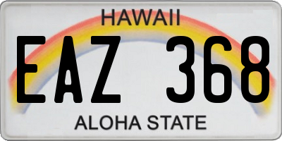 HI license plate EAZ368