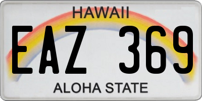 HI license plate EAZ369