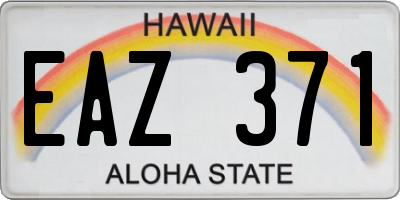 HI license plate EAZ371